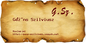 Güns Szilviusz névjegykártya
